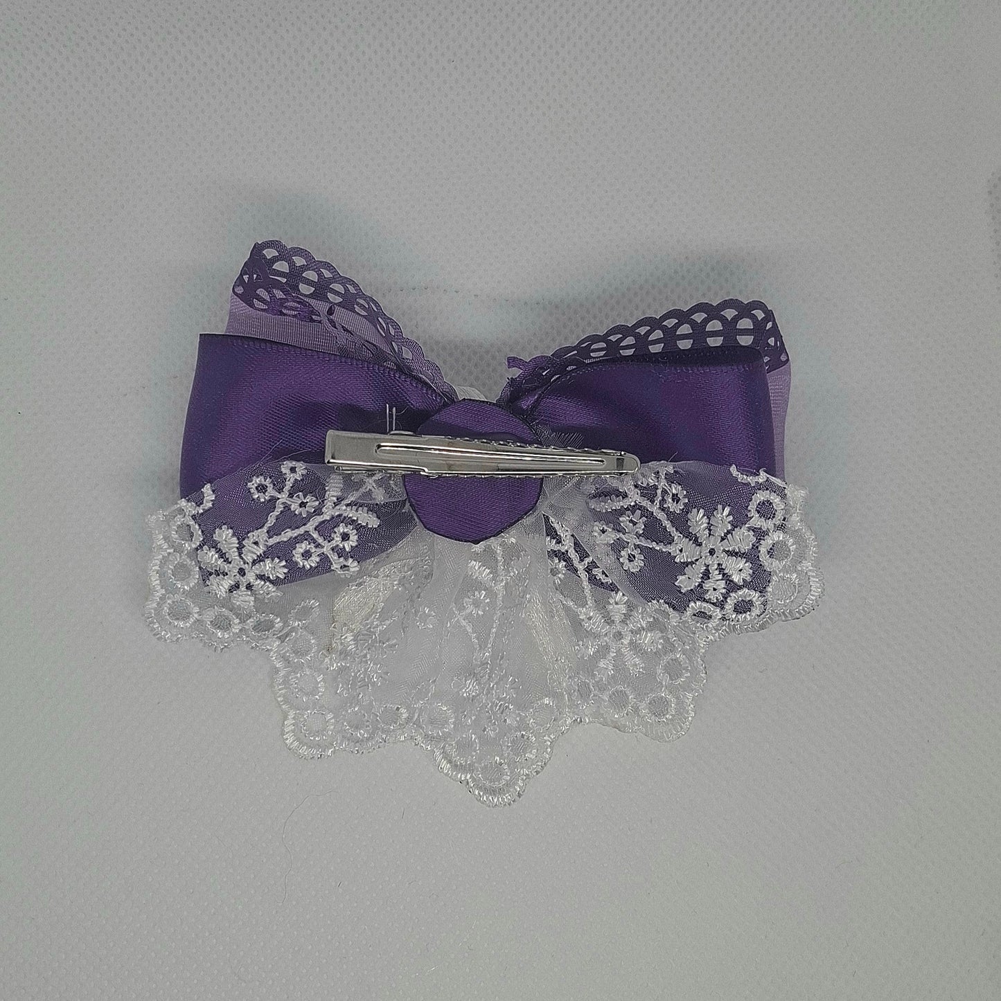 Cute little purple and pearl hair bow, neck bow, fashion bow